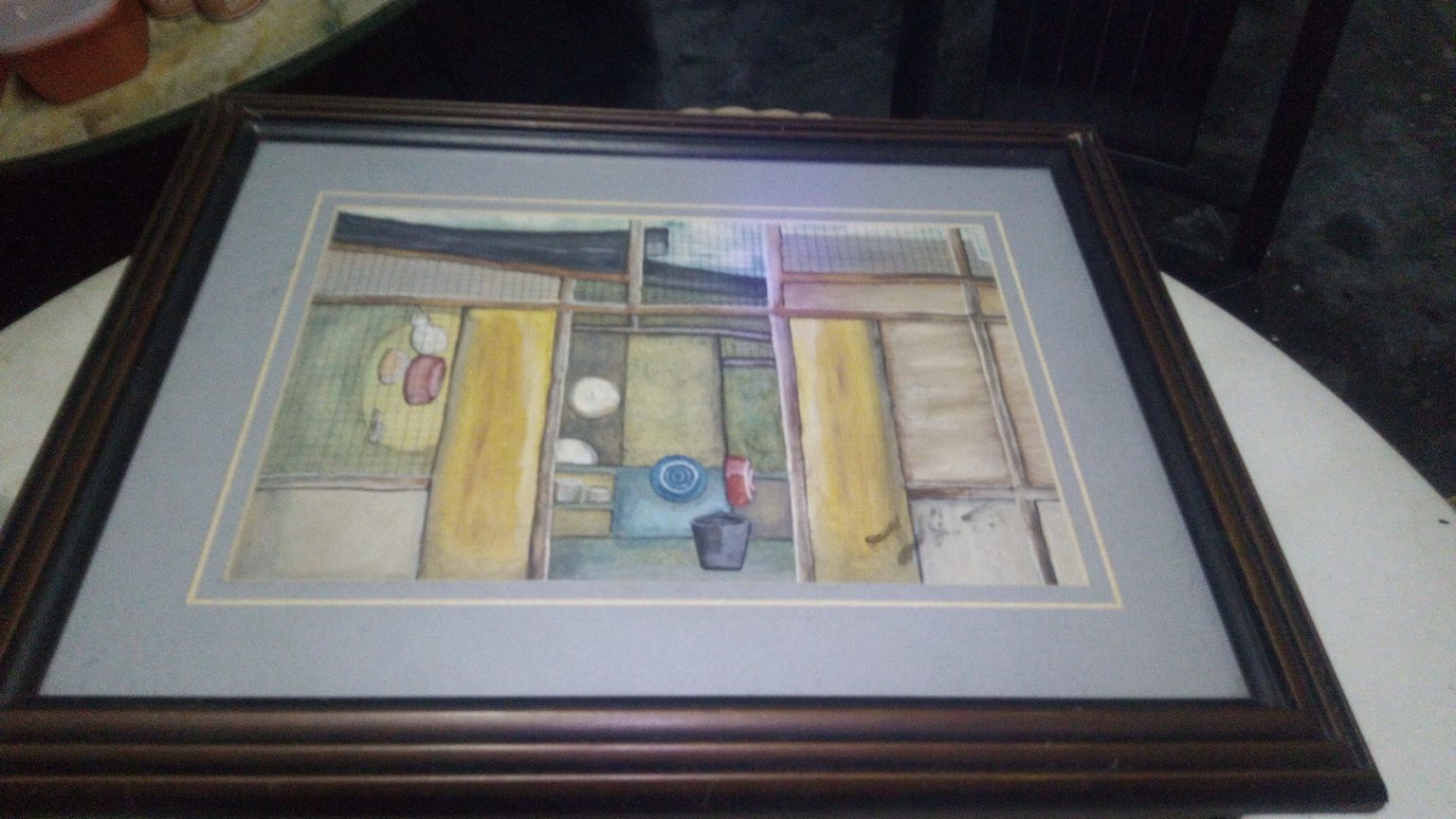 Water color of my village home kitchen that i am staying now.