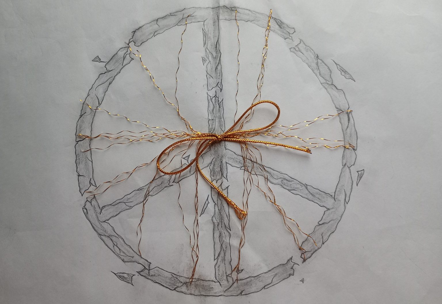 With the current state of the world, peace seems to be broken. But even in this situation there are people who are working relentlessly to hold whatever form of 'peace' still exists. The golden threads in my artwork represents their dedication, weaving the broken pieces together.