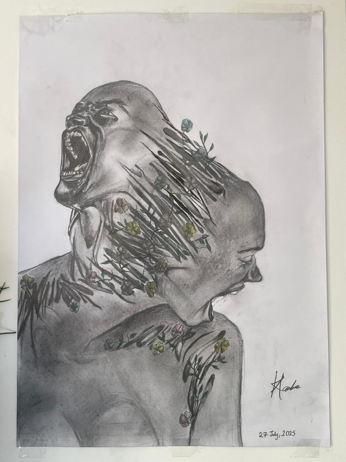 Beauty Of Detachment is piece I made when heart was hurt and I realized we must detach from ourselves and each other and connect with the things that grow us and nourish us while we are stand. Eventually we are apart, together and that is unity and peace.